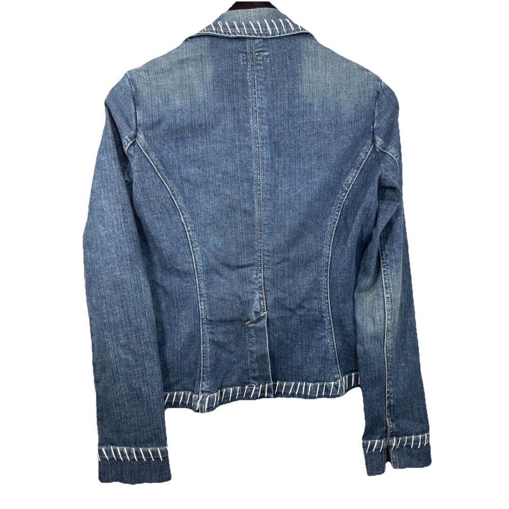 Cache Y2K Jean Jacket Women's Size 2 Blue Denim Embroidered - Picture 2 of 10